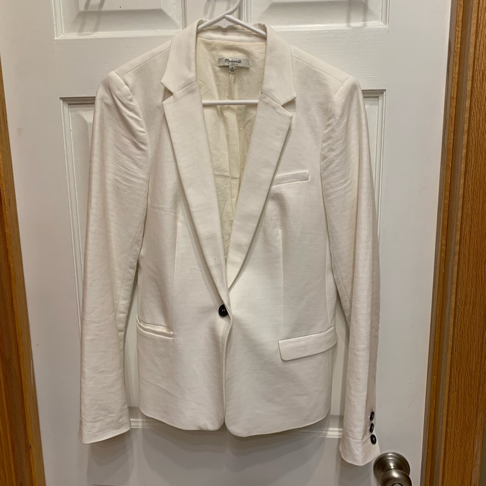 Madewell linen blazer white